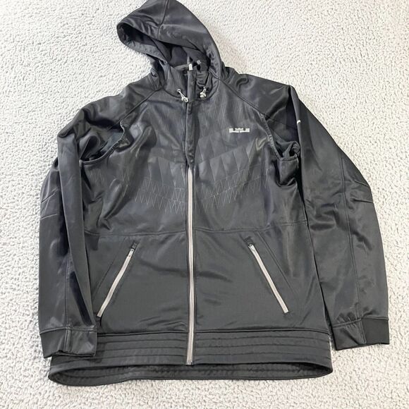 Nike‎ Jacket Mens Large Black Lebron Ultimate Hyper Elite Therma Fit Warm Up Zip - Picture 1 of 8